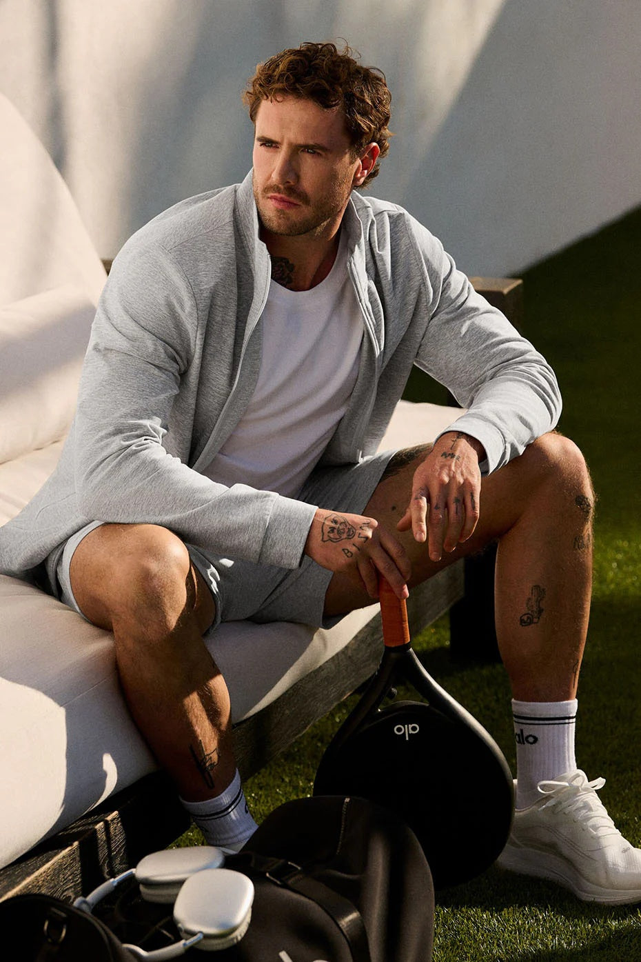 Conquer Max Mock Neck Full Zip - Athletic Heather Grey