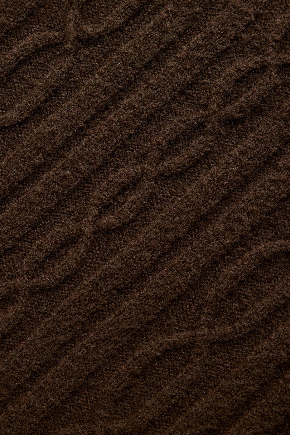 Cable Knit Cropped Winter Bliss Turtleneck Long Sleeve - Espresso