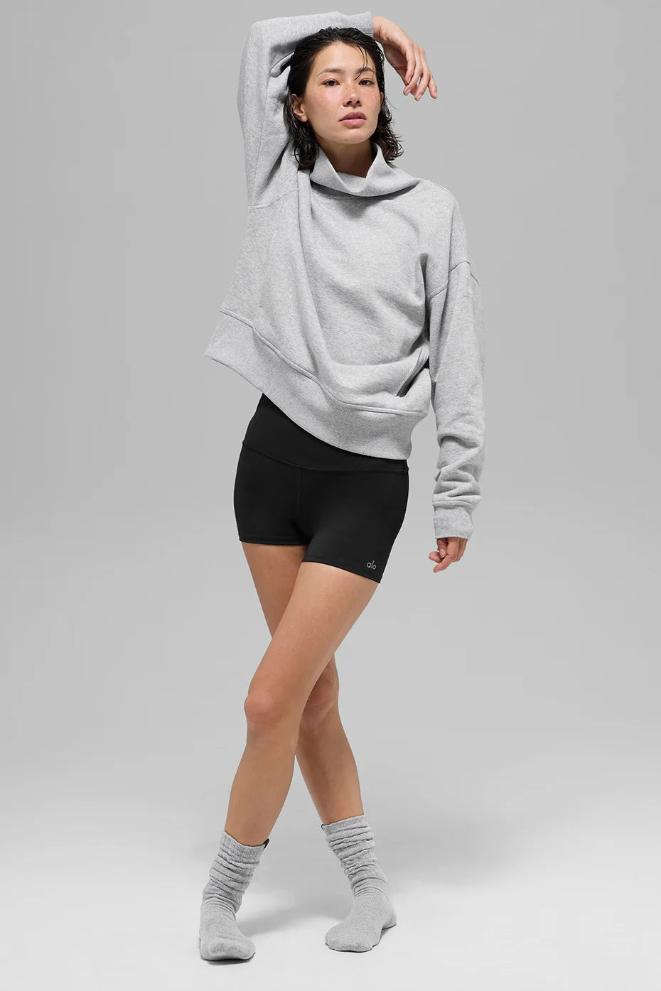Hazy Mock Neck Pullover - Athletic Heather Grey