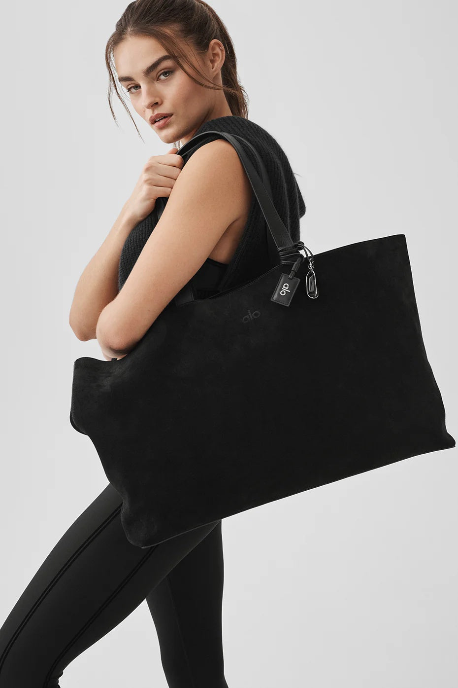 ALO Tranquility Tote - Black Suede